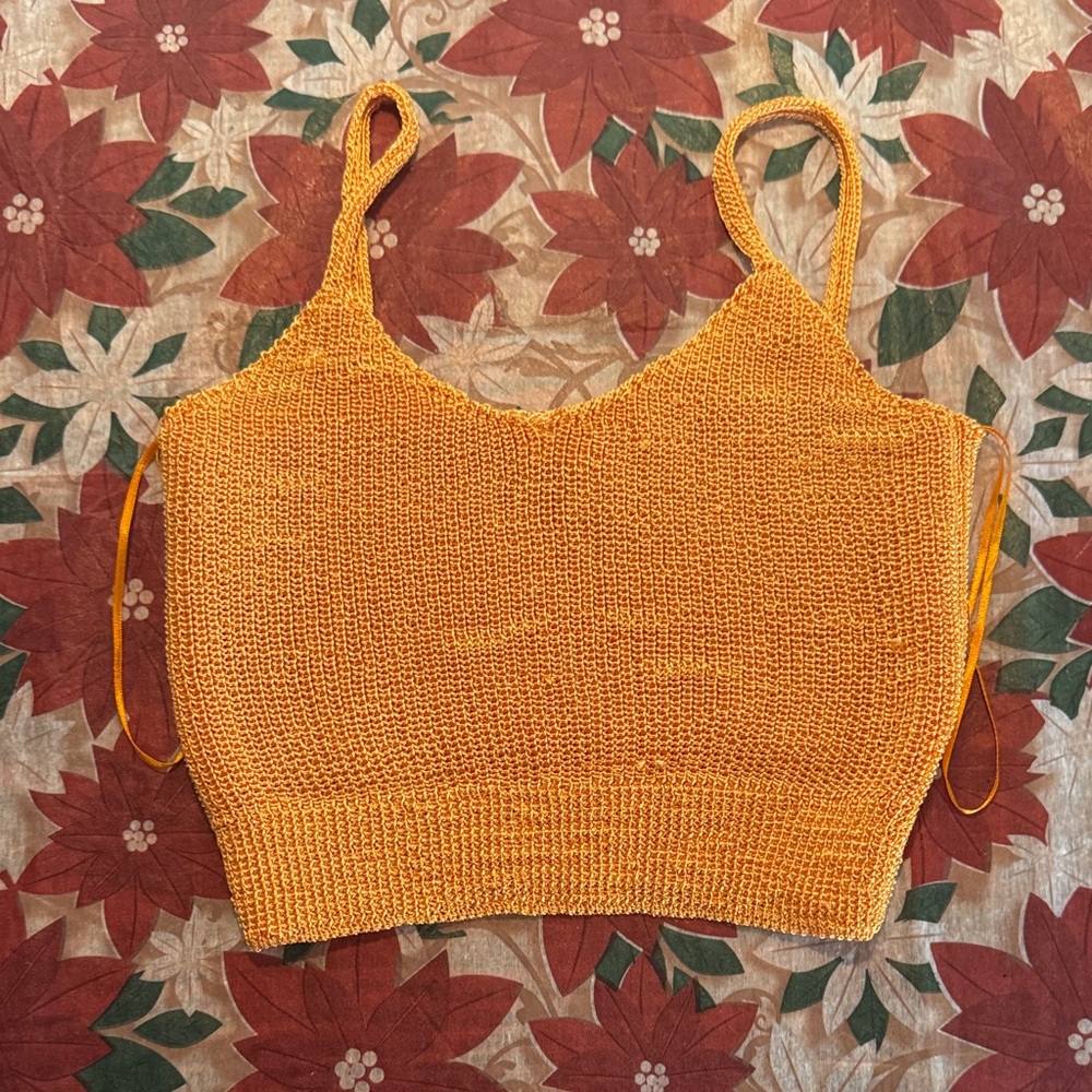 House of Harlow 1960 Mustard Knit Crop Top Size S